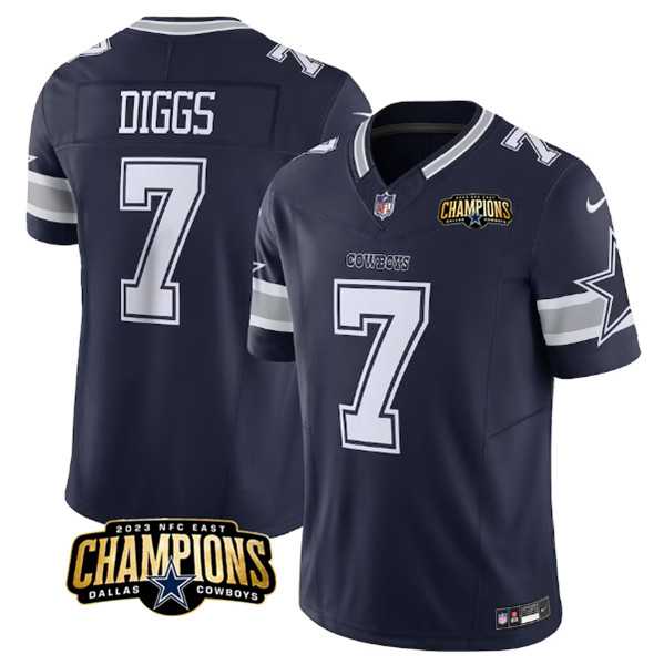 Men & Women & Youth Dallas Cowboys #7 Trevon Diggs Navy 2023 F.U.S.E. NFC East Champions Patch Stitched Jersey,We sell and wholesale Men & Women & Youth Dallas Cowboys #7 Trevon Diggs Navy 2023 F.U.S.E. NFC East Champions Patch Stitched Jersey on line form chian!